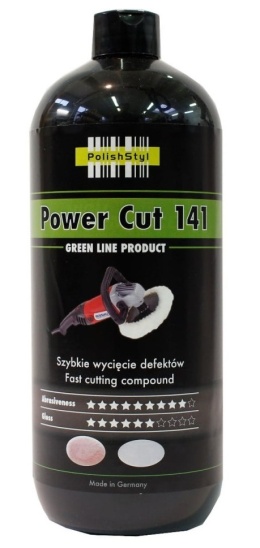 Czarno-zielona, litrowa butelka pasty polerskiej POWER CUT PC141